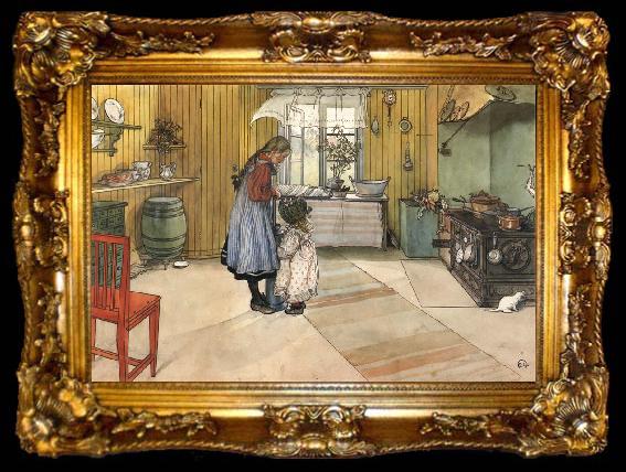 framed  Carl Larsson The Kitchen, ta009-2